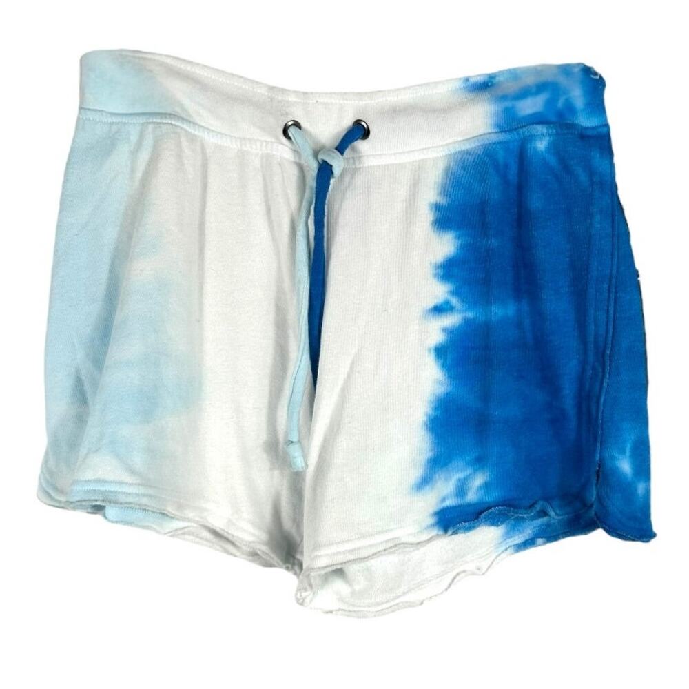 Le Verde Blue and White Tie-Dye Shorts Size Medium
